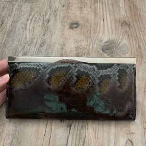 brand new faux snakeskin clutch/wallet